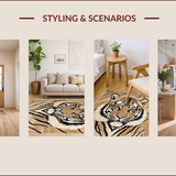 Ultra Soft Area Rug, Non Slip, Stain Resistant, Washable Area Rugs for Living Room, Bedroom, Faux Tiger Fur(Beige)