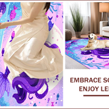 Ultra Soft Area Rug, Non Slip, Stain Resistant, Washable Area Rugs for Living Room, Bedroom, Whimsical Pastel Mermaid Aesthetic(Purple)