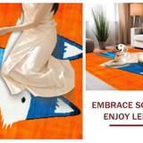 Ultra Soft Area Rug, Non Slip, Stain Resistant, Washable Area Rugs for Living Room, Bedroom, Dynamic Animated Wolf Imagery(Orange)