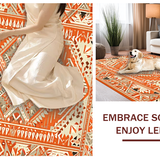 Ultra Soft Area Rug, Non Slip, Stain Resistant, Washable Area Rugs for Living Room, Bedroom, Dynamic Orange Geometric Shapes(Orange)