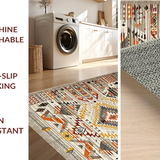 Ultra Soft Area Rug, Non Slip, Stain Resistant, Washable Area Rugs for Living Room, Bedroom, Contemporary Tiled Pattern Aesthetic(Beige)