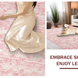 Ultra Soft Area Rug, Non Slip, Stain Resistant, Washable Area Rugs for Living Room, Bedroom, Pink Bow Area Rug, Chic Design(Pink)