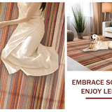 Ultra Soft Area Rug, Non Slip, Stain Resistant, Washable Area Rugs for Living Room, Bedroom, Colorful Eclectic Fiber Pattern(Orange)