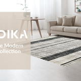 Ultra Soft Area Rug, Non Slip, Stain Resistant, Washable Area Rugs for Living Room, Bedroom, Boho Graphic Striped Carpet Washable Reversible Handcrafted Look(Gray)