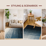 Ultra Soft Area Rug, Non Slip, Stain Resistant, Washable Area Rugs for Living Room, Bedroom, Non-Slip Area Rug Striped Ombre Design Washable Decor(Blue)