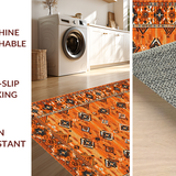 Ultra Soft Area Rug, Non Slip, Stain Resistant, Washable Area Rugs for Living Room, Bedroom, Striking Diamond Patterned Style(Orange)