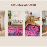 Ultra Soft Area Rug, Non Slip, Stain Resistant, Washable Area Rugs for Living Room, Bedroom, Rustic Pink Cowgirl Aesthetic(Pink)
