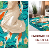 Lively Aqua Toned Decorative Scene(Blue)