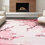 Ultra Soft Area Rug, Non Slip, Stain Resistant, Washable Area Rugs for Living Room, Bedroom, Artistic Minimalist Cherry Design(Pink)