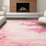 Ultra Soft Area Rug, Non Slip, Stain Resistant, Washable Area Rugs for Living Room, Bedroom, Chic Scallop Frame Rug with Large Bow and Curved Silhouette(Pink)