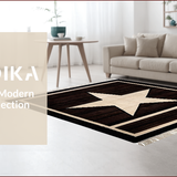 Ultra Soft Area Rug, Non Slip, Stain Resistant, Washable Area Rugs for Living Room, Bedroom, Elegant Earthy Textured Motif(Brown)