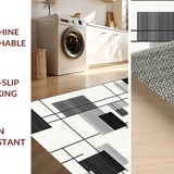 Ultra Soft Area Rug, Non Slip, Stain Resistant, Washable Area Rugs for Living Room, Bedroom, Artistic Silver and Black Fusion(Black)