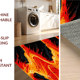Ultra Soft Area Rug, Non Slip, Stain Resistant, Washable Area Rugs for Living Room, Bedroom, Energetic Volcano Inspired Motif(Red)