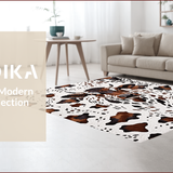 Ultra Soft Area Rug, Non Slip, Stain Resistant, Washable Area Rugs for Living Room, Bedroom, Western Cow Print Living Room Non-Slip Rug(White)