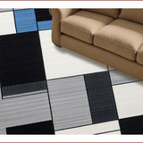 Ultra Soft Area Rug, Non Slip, Stain Resistant, Washable Area Rugs for Living Room, Bedroom, Sleek Contemporary Geometric Aesthetic(Black)