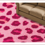 Ultra Soft Area Rug, Non Slip, Stain Resistant, Washable Area Rugs for Living Room, Bedroom, fluffy leopard print(Pink)