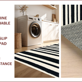 Ultra Soft Area Rug, Non Slip, Stain Resistant, Washable Area Rugs for Living Room, Bedroom, Minimalist Ivory Black Living Room Non-Slip Rug(Black)