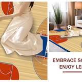 Ultra Soft Area Rug, Non Slip, Stain Resistant, Washable Area Rugs for Living Room, Bedroom, Dynamic Playful Court Design(Brown)