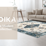 Cozy Cream and Blue Abstract Elements(Beige)