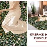 Ultra Soft Area Rug, Non Slip, Stain Resistant, Washable Area Rugs for Living Room, Bedroom, Floral Soft Dining Room Washable Area Rug(Black)