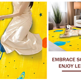 Ultra Soft Area Rug, Non Slip, Stain Resistant, Washable Area Rugs for Living Room, Bedroom, Nebula Inspired Playful Graphics(Yellow)