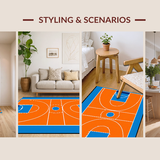 Ultra Soft Area Rug, Non Slip, Stain Resistant, Washable Area Rugs for Living Room, Bedroom, Playful Vibrant Sporty Aesthetics(Orange)