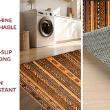 Ultra Soft Area Rug, Non Slip, Stain Resistant, Washable Area Rugs for Living Room, Bedroom, Chic Textured Retro Aesthetic(Orange)