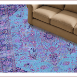 Ultra Soft Area Rug, Non Slip, Stain Resistant, Washable Area Rugs for Living Room, Bedroom, Vibrant Vintage Abstract Pattern(Blue)