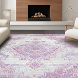 Ultra Soft Area Rug, Non Slip, Stain Resistant, Washable Area Rugs for Living Room, Bedroom, Modern Soft Color Block Pattern(Purple)