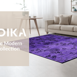 Ultra Soft Area Rug, Non Slip, Stain Resistant, Washable Area Rugs for Living Room, Bedroom, Stylish Gray and Purple Blend Decor(Purple)