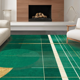 Ultra Soft Area Rug, Non Slip, Stain Resistant, Washable Area Rugs for Living Room, Bedroom, Artistic Emerald Green Trellis Style(Green)