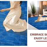 Ultra Soft Area Rug, Non Slip, Stain Resistant, Washable Area Rugs for Living Room, Bedroom, Cobalt Bow Scalloped Rug: Decorative Bowknot Floor Mat(Blue)