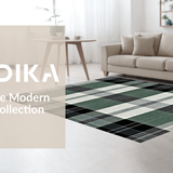 Ultra Soft Area Rug, Non Slip, Stain Resistant, Washable Area Rugs for Living Room, Bedroom, Chic Rustic Plaid Aesthetic(Gray)