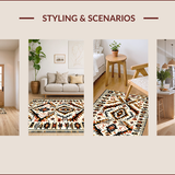 Ultra Soft Area Rug, Non Slip, Stain Resistant, Washable Area Rugs for Living Room, Bedroom, Southwest Aztec Cream Entryway Non-Slip Rug(Beige)