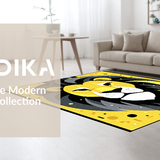 Ultra Soft Area Rug, Non Slip, Stain Resistant, Washable Area Rugs for Living Room, Bedroom, Charming Childlike Illustration Rug(Yellow)
