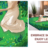 Ultra Soft Area Rug, Non Slip, Stain Resistant, Washable Area Rugs for Living Room, Bedroom, Vibrant Eclectic Insect Design(Green)