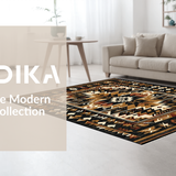 Ultra Soft Area Rug, Non Slip, Stain Resistant, Washable Area Rugs for Living Room, Bedroom, Dynamic High-Contrast Lattice Art(Black)