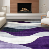 Ultra Soft Area Rug, Non Slip, Stain Resistant, Washable Area Rugs for Living Room, Bedroom, Vibrant Modern Abstract Geometry(Purple)