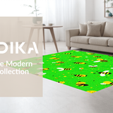 Ultra Soft Area Rug, Non Slip, Stain Resistant, Washable Area Rugs for Living Room, Bedroom, Colorful Bee Artistry Rug(Green)
