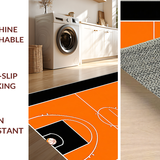 Ultra Soft Area Rug, Non Slip, Stain Resistant, Washable Area Rugs for Living Room, Bedroom, Bold Basketball Iconic Imagery(Orange)