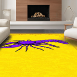 Ultra Soft Area Rug, Non Slip, Stain Resistant, Washable Area Rugs for Living Room, Bedroom, Elegant Purple and Yellow Harmony(Yellow)