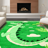 Ultra Soft Area Rug, Non Slip, Stain Resistant, Washable Area Rugs for Living Room, Bedroom, Charming Animal Print Green Design(Green)