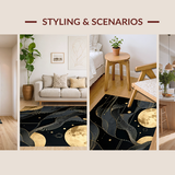 Artful Black Gold Geometric Composition(Black)