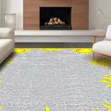 Ultra Soft Area Rug, Non Slip, Stain Resistant, Washable Area Rugs for Living Room, Bedroom, Sunny Cartoon Motif Delight(Yellow)