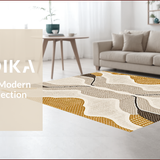 Ultra Soft Area Rug, Non Slip, Stain Resistant, Washable Area Rugs for Living Room, Bedroom, Ultra-Thin Modern Print(Beige)