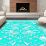 Charming Turquoise Beach Motif(Blue)