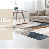 Ultra Soft Area Rug, Non Slip, Stain Resistant, Washable Area Rugs for Living Room, Bedroom, Rustic Neutral Geometric Motif(Beige)
