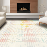 Ultra Soft Area Rug, Non Slip, Stain Resistant, Washable Area Rugs for Living Room, Bedroom, Fun Energetic Polka Dot Statement(White)