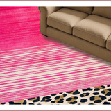 Ultra Soft Area Rug, Non Slip, Stain Resistant, Washable Area Rugs for Living Room, Bedroom, Playful Shag Leopard Statement Piece(Pink)
