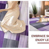 Ultra Soft Area Rug, Non Slip, Stain Resistant, Washable Area Rugs for Living Room, Bedroom, Rustic Purple Grey Blend(Purple)